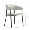 Sapphtopaz Modern Dining Chair with Curved Wraparound Open Backrest Upholstered Living Room Chairs Kitchen Chairs with Metal Legs for Dining Room, - 3 of 4