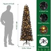6 ft Pre-Lit Black Pencil Christmas Tree, Slim Hinged Artificial, 250 Color-Changing Lights, 571 Tips, Metal Stand, Holiday Decor for Home/Office - 4 of 4