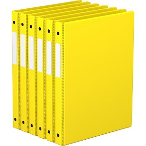 Davis Group 6pk 5/8" Premium Economy Round Ring Binders Yellow: .5 Inch, Polypropylene, 100 Sheet Capacity, 2 Pockets - 1 of 4