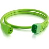 C2G 1ft 14AWG Power Cord (IEC320C14 to IEC320C13) - Green - For PDU, Switch, Server - 250 V AC / 15 A - 2 of 2