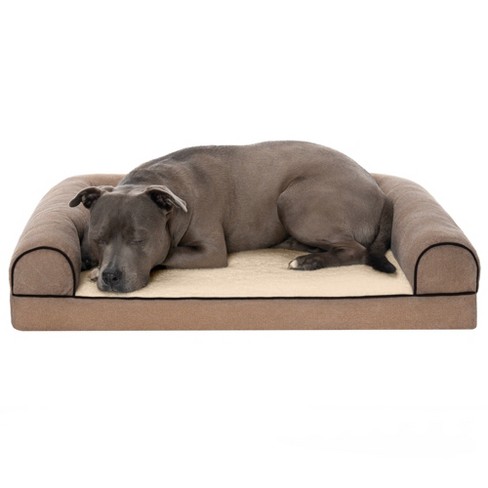 Furhaven Faux Fleece & Chenille Soft Woven Memory Foam Sofa Dog Bed - Jumbo  Plus, Cream : Target