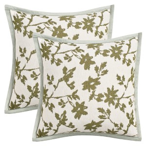 REGALWOVEN Fade-Resistant Chenille Leaves Jacquard Decorative Maple Leaf Pillow Covers 18 x 18 Inch Set of 2 - 1 of 4