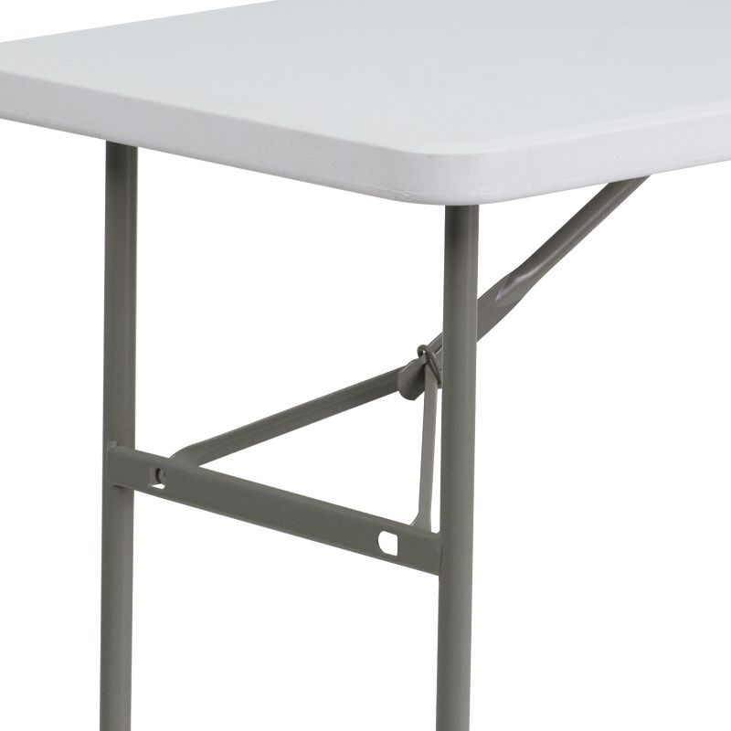 Flash Furniture 4-Foot Granite White Plastic Folding Table, 6 of 12