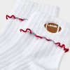 Women's Game Day Embroidered Football Pointelle Bobby Socks with Lettuce Edge Cuff - Wild Fable™ - 3 of 3