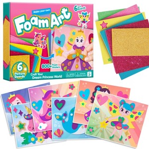 Joyfy Foam Art Kit for Kids, No Mess DIY Arts and Crafts with 6 Boards and 800+ Stickers, Creative Toy Birthday Gift for Girls Age 3+ - 1 of 4