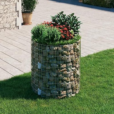 vidaXL Circular Gabion Pole Galvanized Steel Ã˜39.4"x39.4"