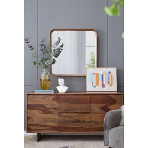 Sapphtopaz Farmhouse Bathroom Mirror, Vanity Mirror with Wood Frame,Decorative Wall Mirrors for Bathroom, Over Sink, Bedroom - 1 of 4