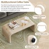 Wooakway 47.2"L 18.5"H 23.6"D Novety Arch Wood Coffee Table Teapoy End Table Side Table for Living Room - 3 of 4