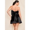 Slickblue Mini Dress, Tube Style, Women’s Back Ribbon with Detachable Straps, Satin, Black, Sizes S-L - 4 of 4