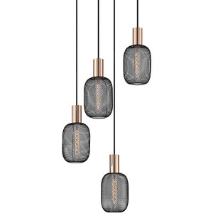 Possini Euro Design Coburn 16 1/2" Modern Pendant Chandelier Ceiling Light Fixture Dining Room Over Table Foyer Hanging Multi-Light Black Mesh - 1 of 4