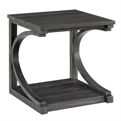 FONTOI 2-Tier Modern Coffee Table, Side Table with Bottom shelf for Both Home and Office, Multiple Uses, Black, 23.8"*24"*23.8"