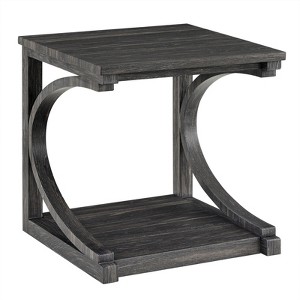 FONTOI 2-Tier Modern Coffee Table, Side Table with Bottom shelf for Both Home and Office, Multiple Uses, Black, 23.8"*24"*23.8" - 1 of 4