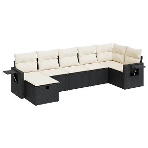 vidaXL Garden Sofa Set Black - 1 of 4