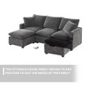 Okak 86*57" Modern Convertible Sectional Sofa Couch with 2 Pillows 4 Seat Chenille Modular Sofa Freely Combinable for Living Room,Apartment, Gray - 3 of 4