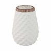 Sagebrook Home 9" Textured Ceramic Vase - White with Brown Accent - Beautiful Decorative Piece For Indoor or Outdoor Use - Contemporary Home or - 4 of 4