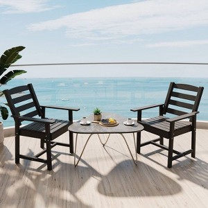 FUFU&GAGA 2-Piece HDPE Outdoor Dining Chair Set,Heavy All-Weather Patio,Firepit or Lawn Chairs,Ergonomic Porch Chairs for Dining Table - 1 of 4