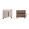 GDFStudio Jodie Mid-Century Modern Accent Cabinet with Ribbed Doors and Adjustable Shelves - 3 of 4