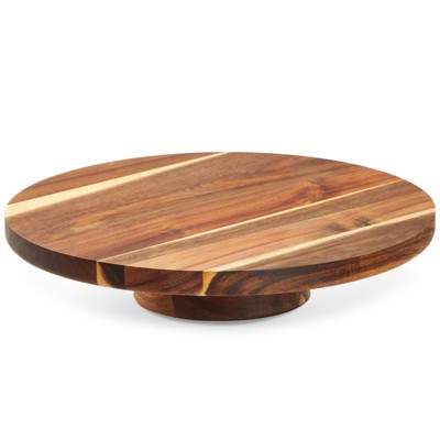 Juvale Acacia Wood Cake Stand for Display Cakes, Appetizers and Desserts, 12.75 in