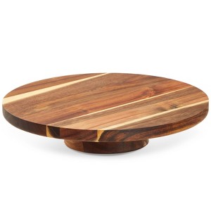 Juvale Acacia Wood Cake Stand for Display Cakes, Appetizers and Desserts, 12.75 in - 1 of 4
