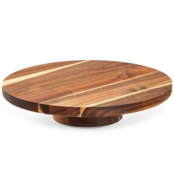 Juvale Acacia Wood Cake Stand for Display Cakes, Appetizers and Desserts, 12.75 in