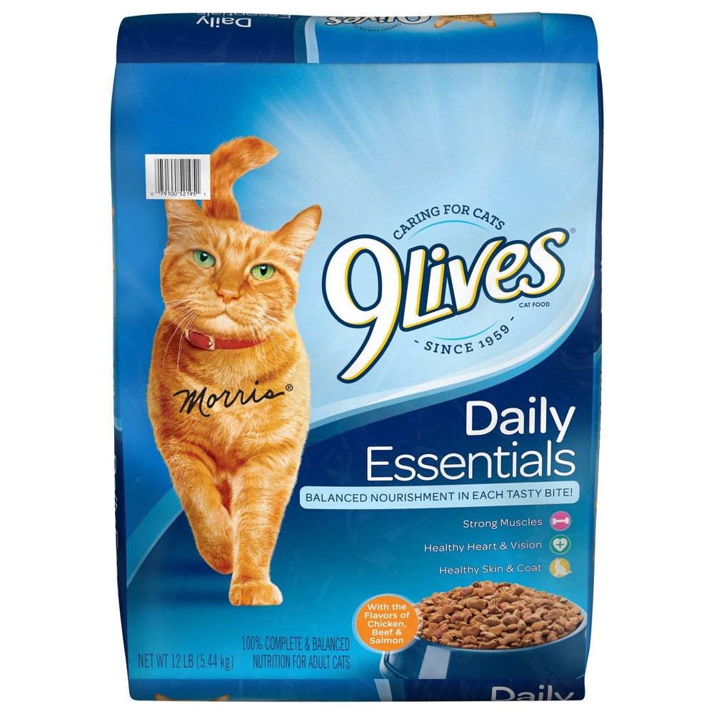 Photos - Cat Food 9Lives Daily Essentials Chicken, Beef & Salmon Flavor Dry  - 12lbs