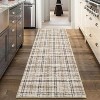 Washable Non-Slip Plaid Carpet - Farmhouse Living Room & Bedroom Rug, Soft Office Decor - 2 of 4