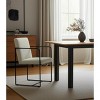 HomeRoots Beige and Black Upholstered Cushion And Metal Dining Arm Chair - 2 of 4
