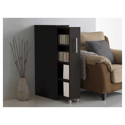 Lindo Dark Brown Engineered Wood Bookcase with Hidden Shelving