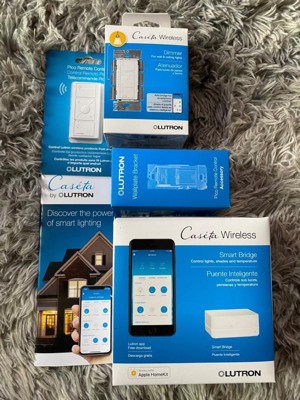 Lutron - Caséta Wireless Smart Lighting Dimmer Switch Starter Kit - White