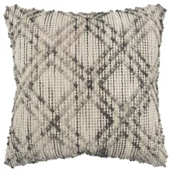 20"x20" Oversize Geometric Square Throw Pillow Gray - Rizzy Home