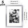 Americanflat 5 Pack of Picture Frames with Mat - Plexiglass Cover - 2 of 4