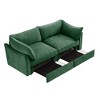 2-Seater Storage Sofa, Chenille Loveseat with Pull-Out Drawers Under Each Seat, Space-Saving Design for Small Living Rooms - 4 of 4