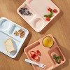 Kids' 6pc 9.5" Plastic Square Divided Plate - Pillowfort™: Microwave & Dishwasher-Safe, Ages 3+ - 2 of 3