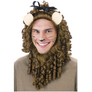 HalloweenCostumes.com   Men  Deluxe Cowardly Lion Wig, Brown - 1 of 1