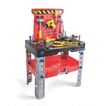Kidoozie Just Imagine Pack 'N Go Workbench, Pretend Play for your Preschool Builder, Over 50 Pieces, Ages 3+