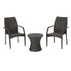 GDFStudio Estella Outdoor Wicker 3 Piece Stacking Chair Chat Set, Multibrown - 2 of 4