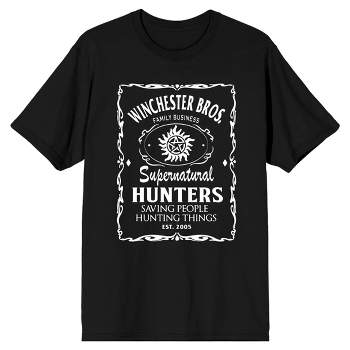 Supernatural Winchester Brothers Family Business Poster Men's Black T-shirt