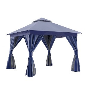 YARDGRACE Semi-Permanent Patio Gazebo 10'x10' with Expansion Bolts, Outdoor Heavy Duty Party Tent with Double Roofs - 1 of 4
