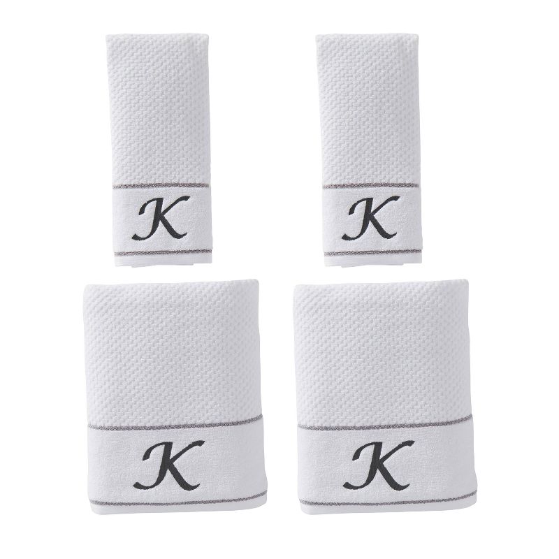 4pc Monogram Bath/Hand Towel Set White - SKL Home, 1 of 8