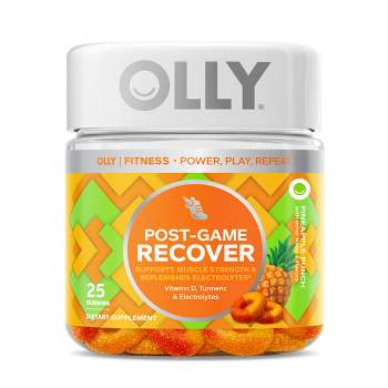 OLLY Post-Game Recover Gluten Free Gummies with Vitamin D, Turmeric & Electrolyte Dietary Supplements - Pineapple Flavor - 25ct