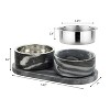 THE LICKER STORE Marbre Small/Medium Modern Weighted Marble & Stainless Steel Bowl 12oz (1.5 Cups) Feeder w/ Non-Slip Marble Tray Set - 4 of 4
