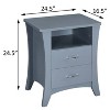 NicBex Nightstand with 2 Drawers,Modern Bedside Table with Wood Frame and Pulls,Side Table for Bedroom,Living Room - 3 of 4