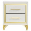 PAGED Nightstand Modern Side Table with 2 Storage Drawers and Gold Handles, Bedside Cabinet for Bedroom, Living Room - 3 of 4