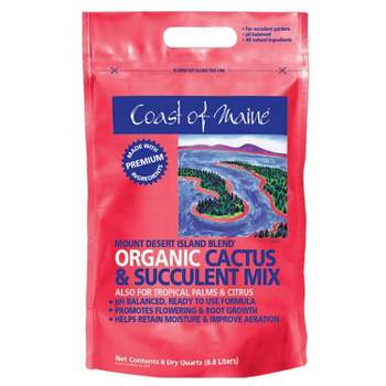 Coast of Maine Indoor Outdoor Mount Desert Island Blend Organic Cactus and Succulent Potting Soil Mix with Beneficial Nutrients, 8 Quart Bag
