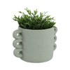 Pottery and Cement Planter with Unique Multi-Loop Handle Design Stylish Contemporary Accent - 2 of 4