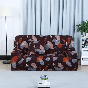 PiccoCasa Home Decorative Transitional Leaves Pattern Stretch Armchair Sofa Cover - 1 of 4