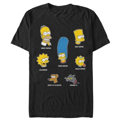 Men's The Simpsons Family Faces T-shirt : Target