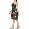 LA LEELA Women's Casual Beach A line Slit Smocked Mini Dress Tube Top Evening Short Strapless Christmas Tree Dress for Women One Size Black - 2 of 4