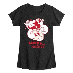 Girls' - Disney - Love Nature Minnie Mouse Fitted Short Sleeve Graphic T-Shirt - 1 of 4