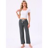 INSPIRE CHIC Cotton Modern Soft Comfy Pajama Bottoms Loungewear Pants with Drawstring - 3 of 4